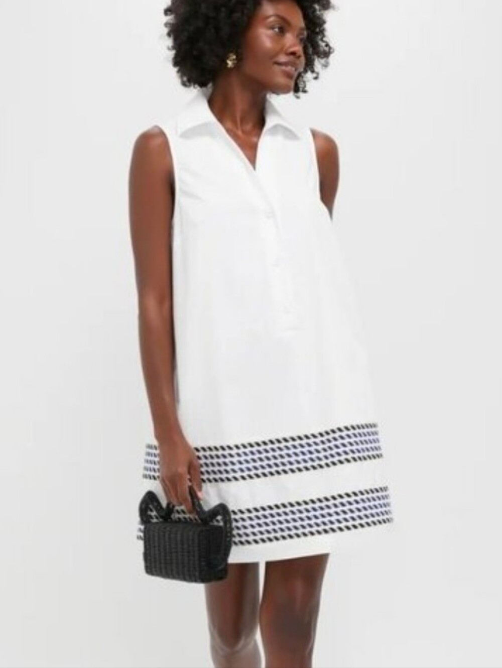Tuckernuck High Tide Embroidered Stripe Sleeveless Collier Dress